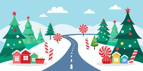 christmas card with christmas tree