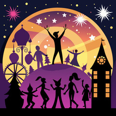 Naklejka premium Happy New Year Celibration 2025