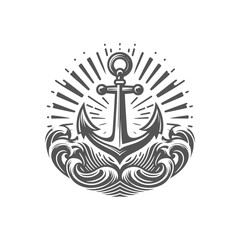 Marine ancor isolated vector illustration	
