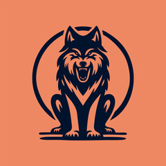 Hand drawn husky dog ​​logo vector illustration