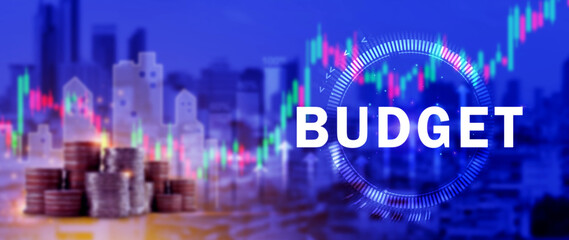 Fototapeta premium Budget Financial planning and management concept, Company budget allocation for business project management, Effective and smart budgeting, BUDGET concept.