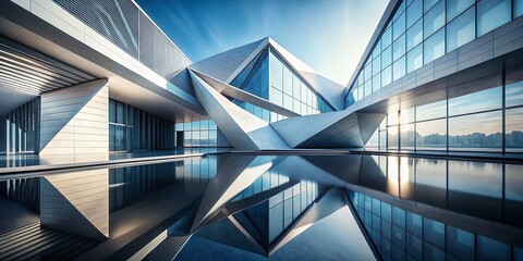 Modern Abstract Architecture: Futuristic Minimalism with Intersecting Planes and Sharp Lines