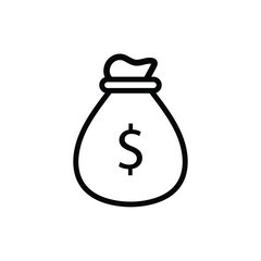 Money bag icon logo design template isolated illustration