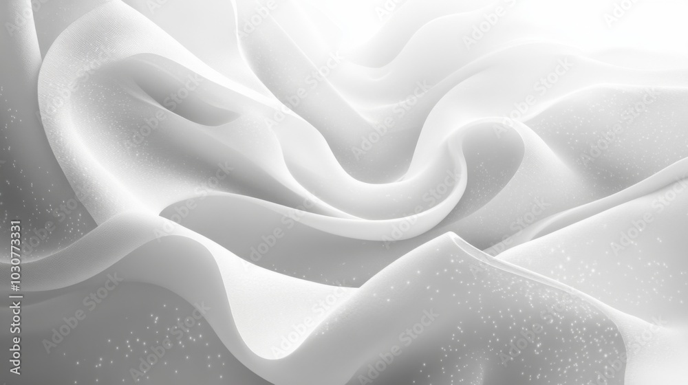 Poster Elegant White Fabric Waves