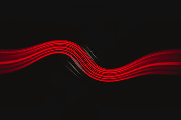 Red abstract transparent gradient on a black background, waves design