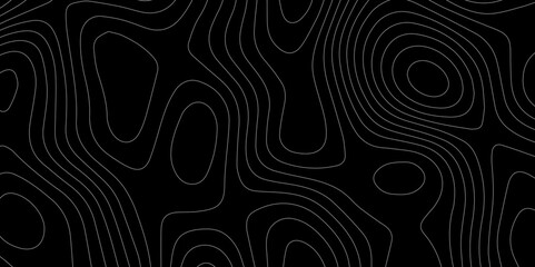 Abstract light pattern Vector illustration. Topographic map background concept. Vibrant neon lights pulsating patterns. Colorful topography contour lines isolated on black background.	