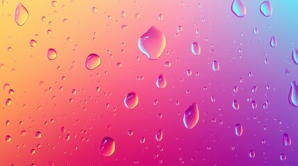 Abstract Neon Gradient Background with Water Drops