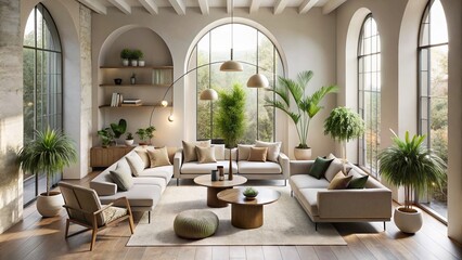 Modern Interior Design with Arches in Neutral Tones for Elegant Home Aesthetics