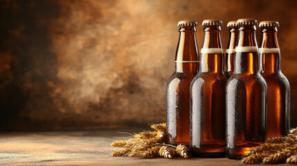 Product Photo of a Set of 5 Local Beer Bottles Desktop Wallpapper (Brown Bottles)
