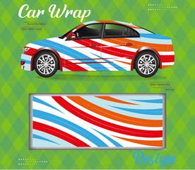 Modern stripe for car wrap with abstract stripe sticker and vector template design.