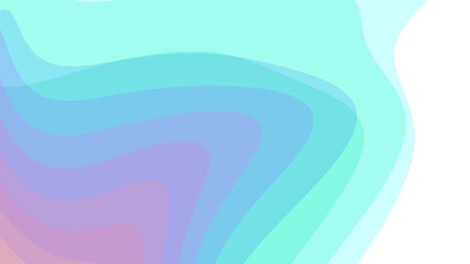 White abstract background with blue? green and violet sharp wavy lines and gradient transition, dynamic swirl shape. Inclined bends	