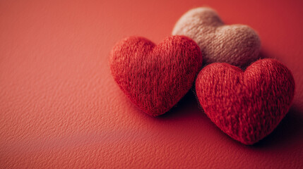 Obraz premium Red Valentine's day background with hearts