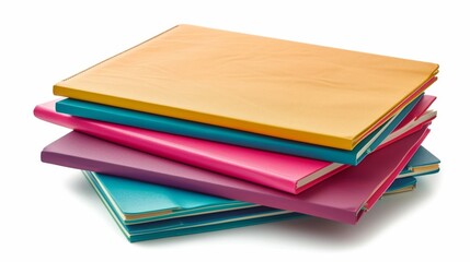 Colorful Stack of Notebooks - Office Supplies and Writing Tools
