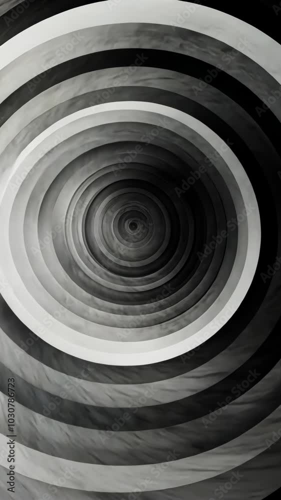 Poster abstract black and white spiral pattern with optical illusion effect
