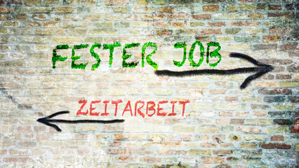 Signposts the direct way to permanent job versus temporary work