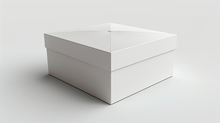 Versatile white cardboard box 3D mockup for packaging design. Isolated on a white background for easy customization. Ideal for product branding. shipping, packaging, storage, product. High resolution