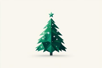 Obraz premium Minimalist geometric Christmas tree design