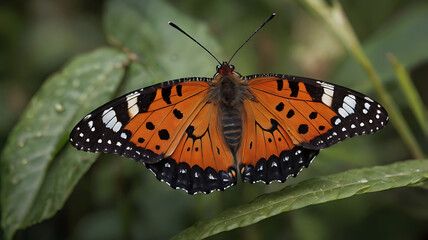 Obraz premium Closeup Of A Butterfly Serene Capturing Cemetery Mirroring Beauty Background