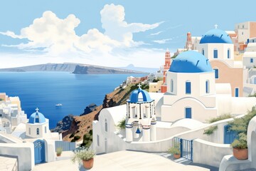 Obraz premium Santorini landmark plant.