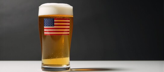 Patriotic pint glass of beer showcasing an American flag perfect for celebrations