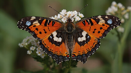 Closeup Of A Butterfly Serene Capturing Cemetery Mirroring Beauty Background