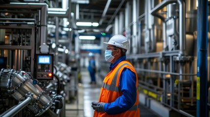 Industrial Worker in a Modern Manufacturing Plant