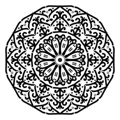 Simple mandala design for coloring. Vector floral mandala. Geometric ornamental mandalas