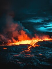 Fototapeta premium Lava Plume Ocean