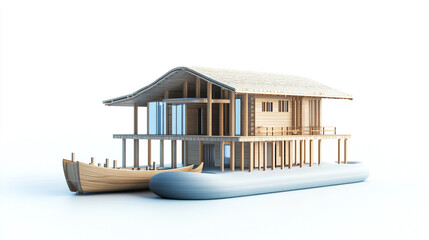 Transparent Architectural Visualization of Modern Building Design, Contemporary architecture background.