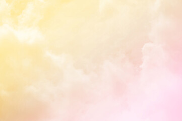 Pastel sky with soft white clouds. Fantastic color fantasy background. Sweet dreams