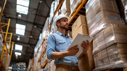 Warehouse Worker Checking Inventory: A Glimpse into the Logistics Industry