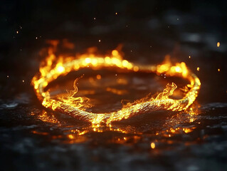 a dynamic and vibrant scene of a yellow monkey crown swirling and spinning around in a dark background.