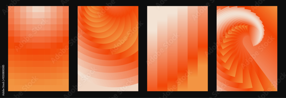 Poster modern gradient cover design set in trendy minimalist style.