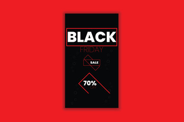 Fototapeta premium Story Black Friday sale social media post banner design template 