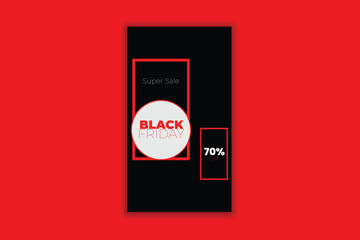 Story Black Friday sale social media post banner design template 