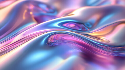 Obraz premium Abstract wavy surface with vibrant colors and reflections.