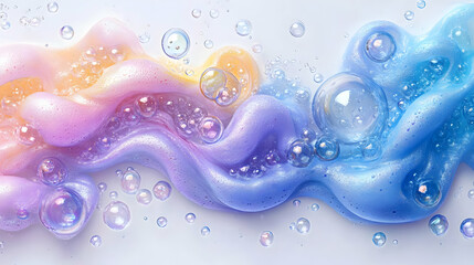 Colorful, bubbly slime with a smooth, wavy texture.