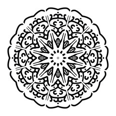 Simple mandala design for coloring. Vector floral mandala. Geometric ornamental mandalas