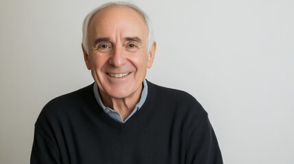 Obraz premium Smiling Elderly Man Portrait - Happy Senior Gentleman