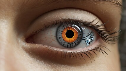 Fototapeta premium An eye made of shattered glass, symbolizing the distorted vision and blindness associated with glaucoma. 