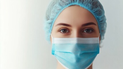 Portrait of a Medical Worker Wearing a Face Mask