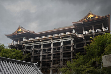 Temple in Japan on a cloudy day