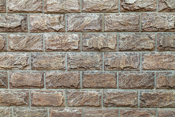 Empty brick red wall. background of a brick house.