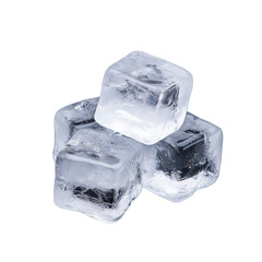 Obraz premium Close-up of ice cubes stacked on a transparent background
