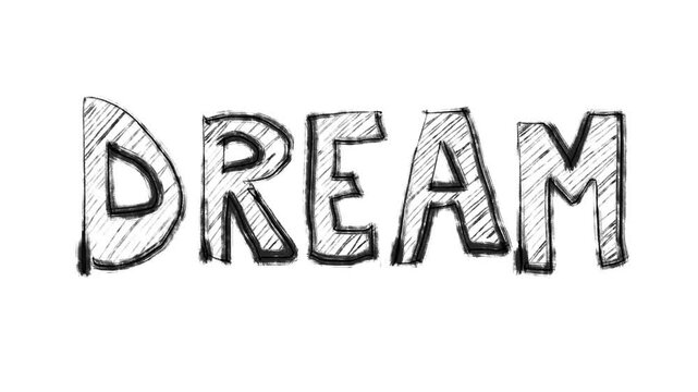 dream word doodle on white background video