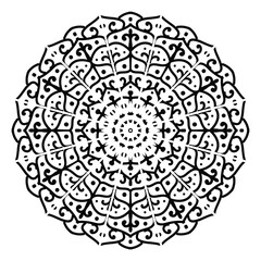 Circular pattern in the form of a mandala. Henna tattoo mandala. Mehndi style. Decorative pattern in oriental style. mandala design.