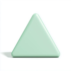 3D triangle of mint color on a white background
