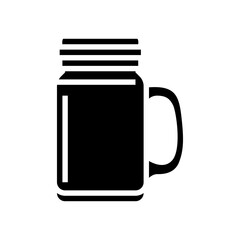 mason jar glass package glyph icon vector. mason jar glass package sign. isolated symbol illustration