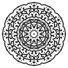 Simple mandala design for coloring. Vector floral mandala. Geometric ornamental mandalas