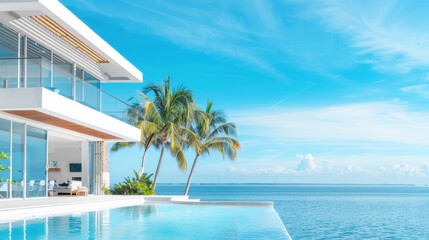 Luxury Beachfront Property Ad Design for Real Estate Promotion and Inquiries